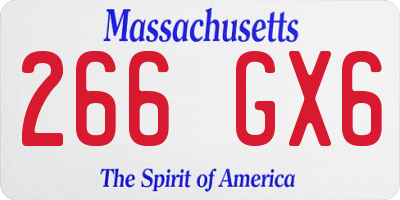 MA license plate 266GX6
