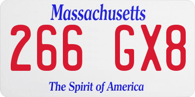 MA license plate 266GX8
