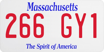 MA license plate 266GY1