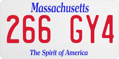 MA license plate 266GY4
