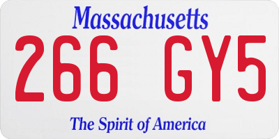 MA license plate 266GY5