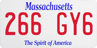 MA license plate 266GY6