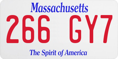 MA license plate 266GY7