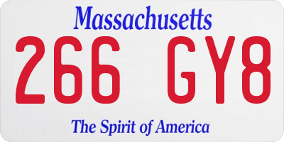 MA license plate 266GY8