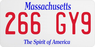 MA license plate 266GY9