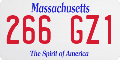 MA license plate 266GZ1