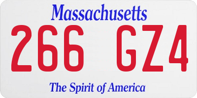 MA license plate 266GZ4