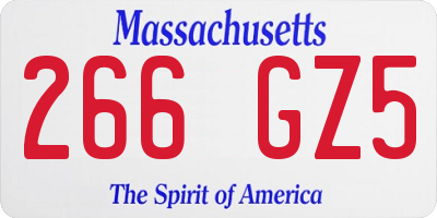 MA license plate 266GZ5