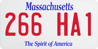 MA license plate 266HA1
