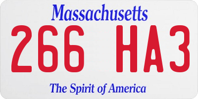 MA license plate 266HA3