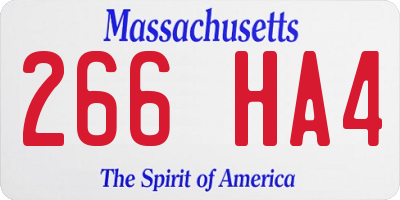 MA license plate 266HA4