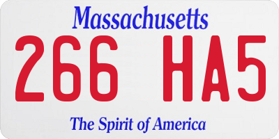 MA license plate 266HA5