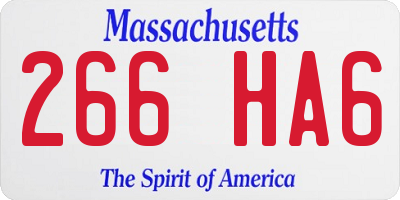 MA license plate 266HA6