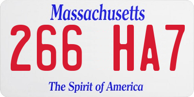 MA license plate 266HA7