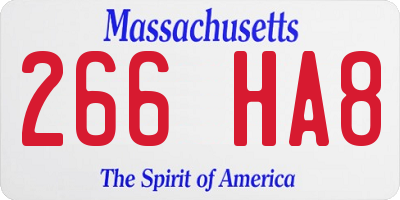 MA license plate 266HA8