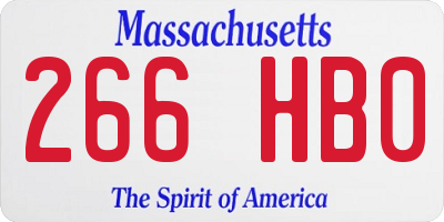 MA license plate 266HB0