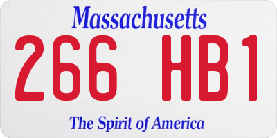 MA license plate 266HB1