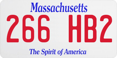 MA license plate 266HB2