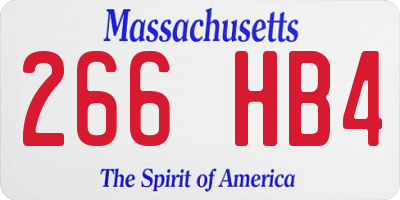 MA license plate 266HB4