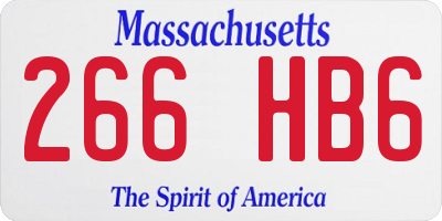 MA license plate 266HB6