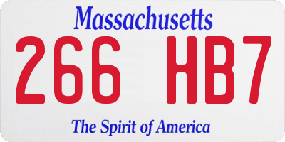 MA license plate 266HB7
