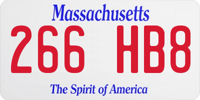 MA license plate 266HB8