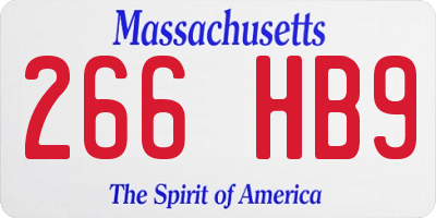 MA license plate 266HB9