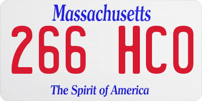 MA license plate 266HC0