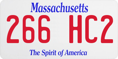 MA license plate 266HC2