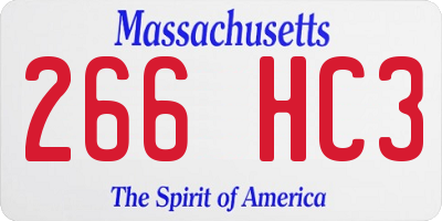 MA license plate 266HC3