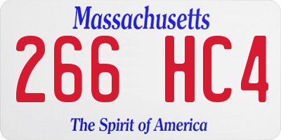 MA license plate 266HC4