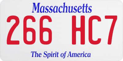 MA license plate 266HC7