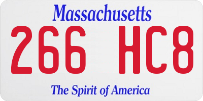 MA license plate 266HC8
