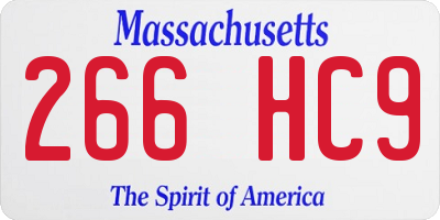 MA license plate 266HC9
