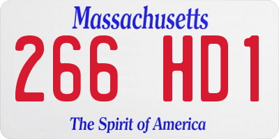 MA license plate 266HD1