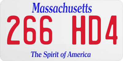 MA license plate 266HD4