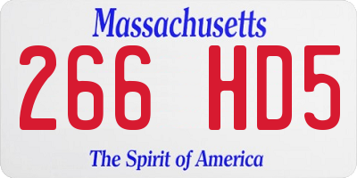 MA license plate 266HD5