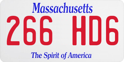 MA license plate 266HD6