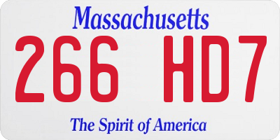 MA license plate 266HD7