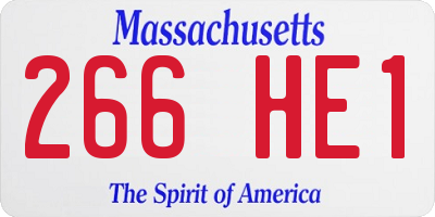 MA license plate 266HE1