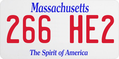 MA license plate 266HE2