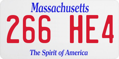 MA license plate 266HE4