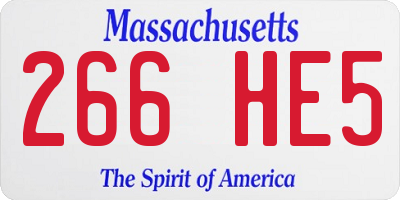 MA license plate 266HE5