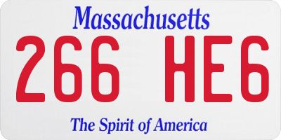 MA license plate 266HE6