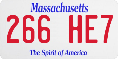 MA license plate 266HE7