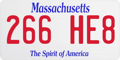 MA license plate 266HE8