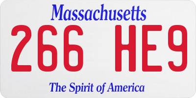 MA license plate 266HE9