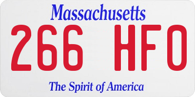 MA license plate 266HF0