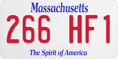 MA license plate 266HF1