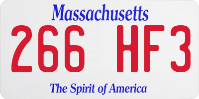 MA license plate 266HF3